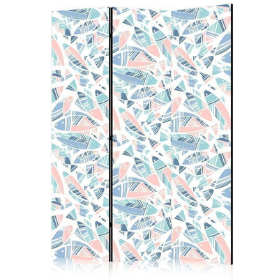 Paravento - Fish in Minimalist Style - Fish in Aztec Style in Pastel Color Shades on a White Background