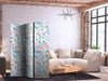 Paravento - Fish in Minimalist Style - Fish in Aztec Style in Pastel Color Shades on a White Background