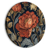 Quadro rotondo - Tapestry Large Flowers Retro Floral Motif in Kilim Style