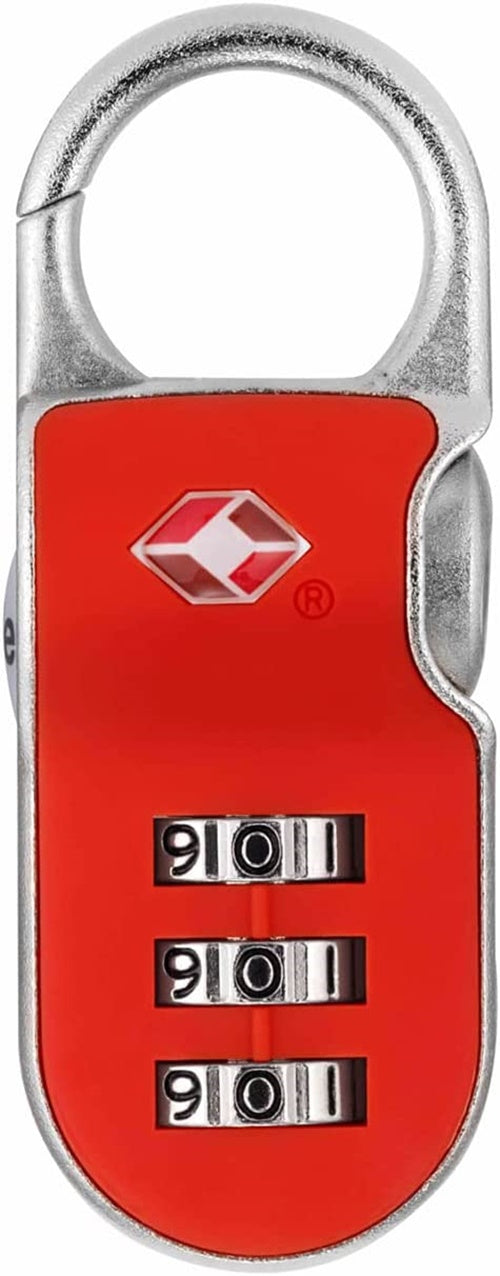 LUCCHETTO AD ARCO A COMBINAZIONE VALIGE CON DISPOSITIVO TSA YTP2 - mm.26 rosso
