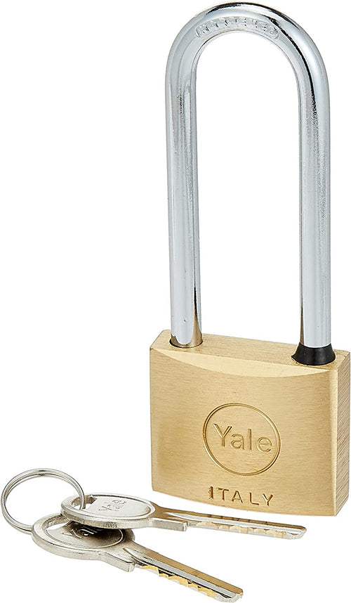 YALE -- LUCCHETTO OTTONE AD ARCO LUNGO 113 - - mm.40 (1130040) - - pz 3