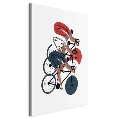 Quadro - Cycling Race Competitors on a Light Background - Illustration