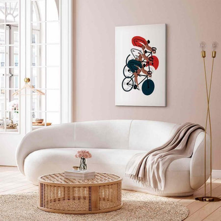 Quadro - Cycling Race Competitors on a Light Background - Illustration