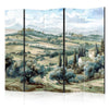 Paravento - Landscape with Green Fields and Trees - Tuscan Sunny View