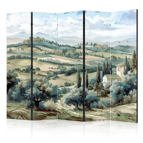 Paravento - Landscape with Green Fields and Trees - Tuscan Sunny View