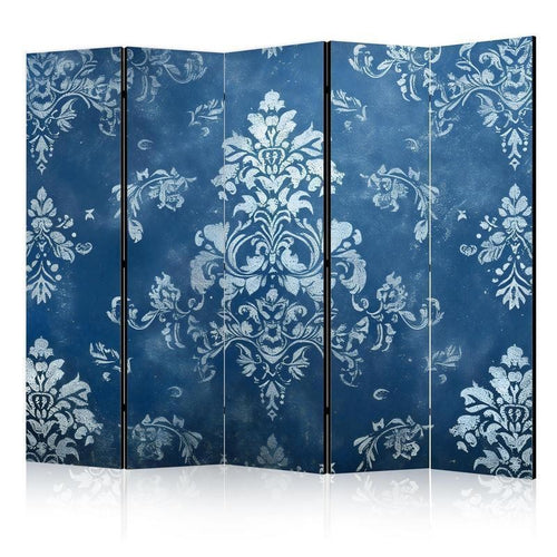 Paravento - Retro Ornament - Decorative Motif in Rubbed Blues