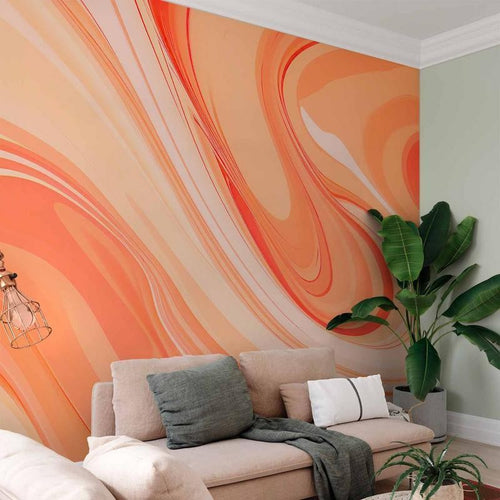 Carta da parati - Peach Abstraction - Abstraction with Smoothly Transitioning Colors in Orange Tones