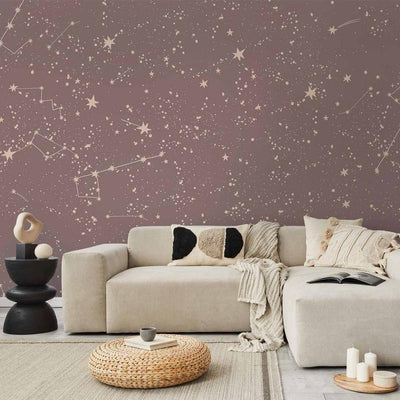 Carta da parati - Night Sky - Artistic Constellations and Stars in Pastel Shades