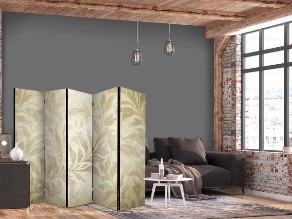 Paravento - Botanical Motif with Leaves and Vines in Sandy Colors