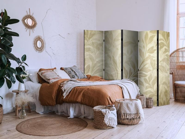 Paravento - Botanical Motif with Leaves and Vines in Sandy Colors