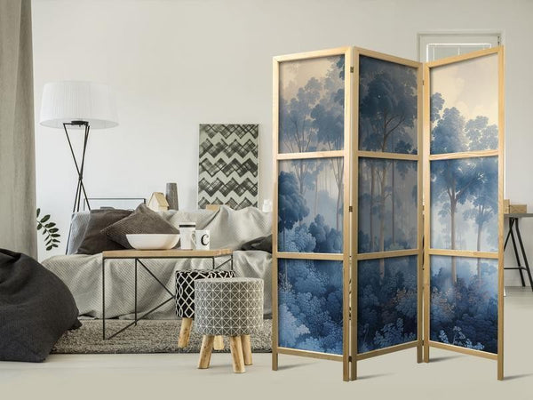 Paravento giapponese Foresta azzurra da favola 3 ante