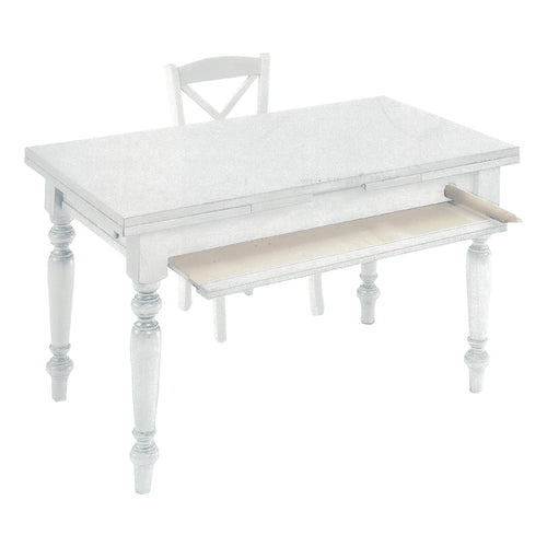 MOBILI 2G - TAVOLO ATTREZZATO DA CUCINA SHABBY BIANCO 140X80X80