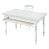 MOBILI 2G - TAVOLO ATTREZZATO DA CUCINA SHABBY BIANCO 140X80X80