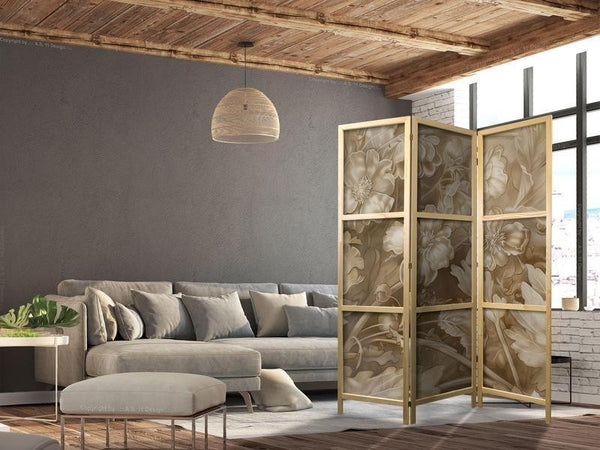 Paravento giapponese Fiori in stile barocco 3 ante
