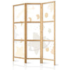 Paravento giapponese - Fairy-Tale Galaxy - Moon Phases in Shades of Yellow Among Stars in Beige and Ash Colors with Star