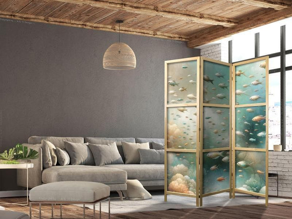 Paravento giapponese Spettacolare paesaggio sottomarino 3 ante