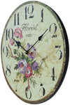 Biscottini Orologio da Appendere Fiori Biscottini Design Moderno Legno MDF Batteria 34