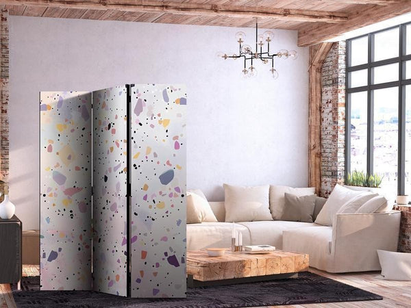 Paravento - Terrazzo in Confetti Style - Violet-Pink - Colorful Pattern