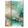 Paravento - Spectacular Underwater Landscape - Fish in an Underwater World in Turquoise Blue Beige and Delicate Orange C