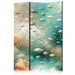 Paravento - Spectacular Underwater Landscape - Fish in an Underwater World in Turquoise Blue Beige and Delicate Orange C