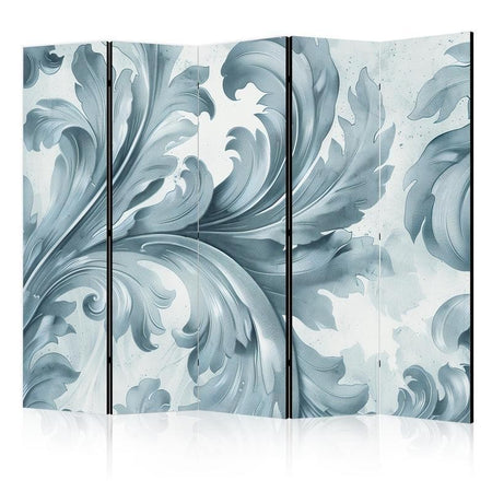 Paravento - Stone Baroque Ornaments in Light Shades of Gray and Blue