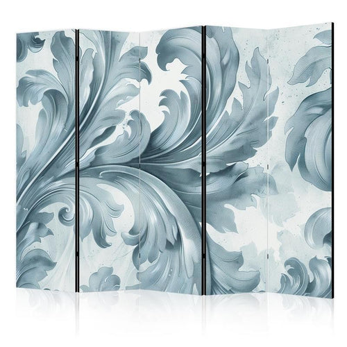 Paravento - Stone Baroque Ornaments in Light Shades of Gray and Blue