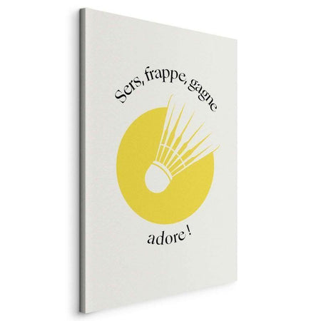 Quadro - Badminton Shuttlecock on a Yellow Circle Background