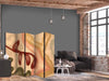 Paravento - Worn Figures - Shapes in Lime Wash Technique in Warm Colors