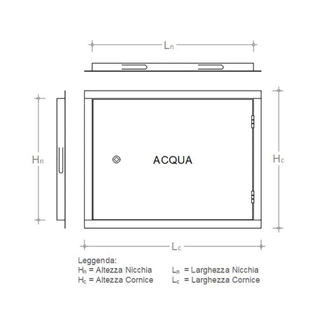 Sportello portello porta rame per chiusura nicchia contatore acqua