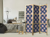 Paravento giapponese - Sunny Patterns - Repeating Sun Motif on a Navy Background