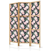 Paravento giapponese - Peonies - Pink Flowers and Green Leaves on a Graphite Background