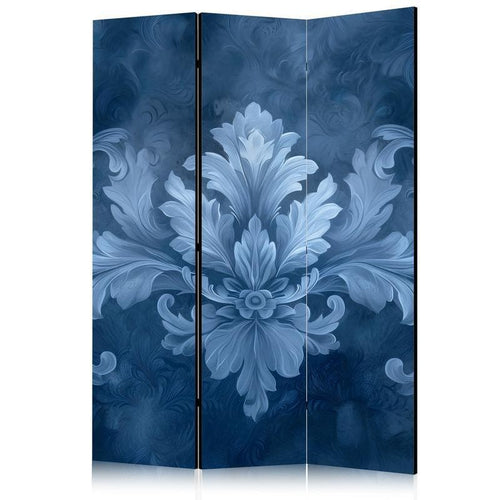 Paravento eleganza in blu e tonalità fredde tre ante