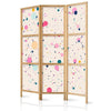 Paravento giapponese - Dots - Spots and Splashes Multicolored - Cheerful Pattern on a Light Pink Background