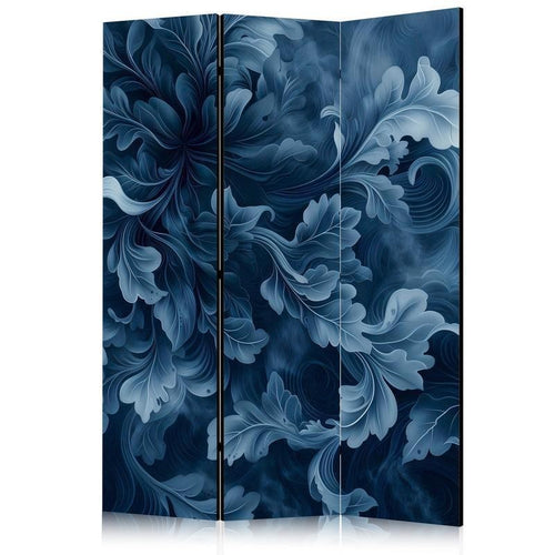 Paravento - Abstract Ornaments - Dark Blue Victorian Leaves