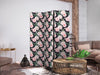 Paravento - Peonies - Pink Flowers and Green Leaves on a Graphite Background