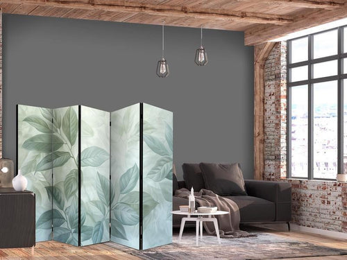 Paravento - Large Leaves in Green-Mint Shades - Botanical Motif