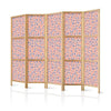 Paravento giapponese - Giraffe Pattern - Colorful Animal Pattern in Blue-Pink Spots