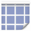 Tappezzeria murale - Lines and Symmetry - Expressive White Grid on a Blue Background