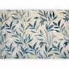 Carta da parati - Leaves in Blue Colors Delicate Botanical Motif