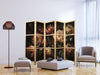 Paravento giapponese - Magnificent Tulips - Bouquet of Flowers in Red and White on a Black Background
