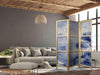 Paravento giapponese - Italian Landscape - Lake Como Painted in Shades of Blue
