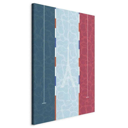 Quadro - Graphic Illustration of a Swimming Pool Against the Backdrop of the French Flag