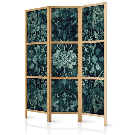 Paravento giapponese - Oriental Pattern Carpet - Emerald Ornaments and Worn Patterns