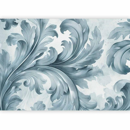 Carta da parati - Stone Baroque Ornaments in Light Shades of Gray-Blue
