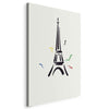 Quadro - Black Graphic Drawing of the Eiffel Tower on a Cream Background