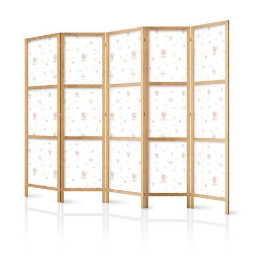 Paravento giapponese Mongolfiere e aeroplani nel cielo 5 ante