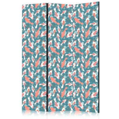 Paravento - Oriental Pond - A Cluster of Japanese Fish Swimming in Crystal Clear Water with Glimmers of Light