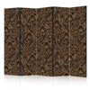 Paravento - Dense Vegetation - Botanical Patterns in Illustrative Style Brown