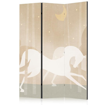 Paravento - Moonlit Steeds - Horses Galloping Among Trees on a Starry Night