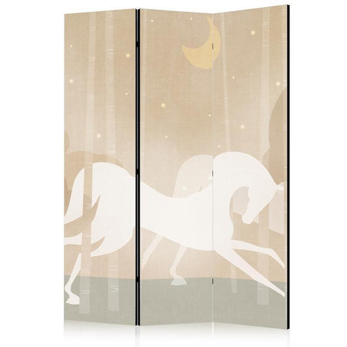 Paravento - Moonlit Steeds - Horses Galloping Among Trees on a Starry Night
